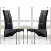 Vesta Studded Black Faux Leather Dining Chairs In Pair