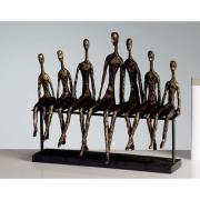 Community Sculpture In Bronze With Black Metal Base