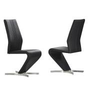 Gia Dining Chairs In Black Faux Leather In A Pair