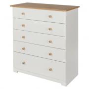 Chorley Tall Chest Of Drawers In White And Soft Cream