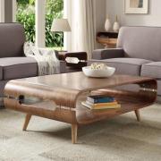 Marin Wooden Coffee Table In Walnut With Spindle Shape Legs