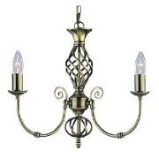 Zanzibar Antique Brass 3Light Fitting With Ornate Twisted Column