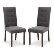 Maaike Grey Velvet Dining Chair In Pair