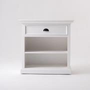 Porth Wooden BedsideTable With shelves In Classic White