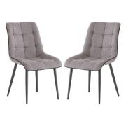 Paley Grey Fabric Upholstered Dining Chairs In Pair