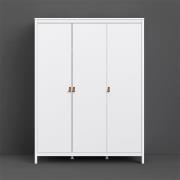 Barcila Wooden Wardrobe With 3 Drawers In White