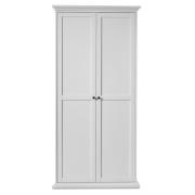 Paroya Wooden Double Door Wardrobe In White