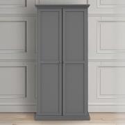 Paroya Wooden Wardrobe With 2 Doors In Matt Grey