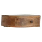 Wooden Circular Wall Hung Bedside Cabinet In Oak Ish