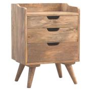 Ouzel Wooden Gradient Gallery Back Bedside Cabinet In Oak Ish