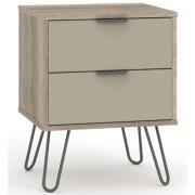 Avoch Wooden Bedside Cabinet In Driftwood With 2 Drawers