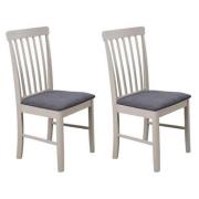 Cologne Grey Fabric Padded Dining Chair In A Pair