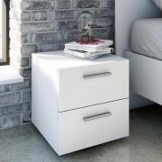 Perkin Wooden Bedside Cabinet With 2 Drawers In White