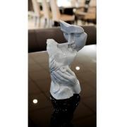 Lovers Kissing Sculpture In Grey Ceramic