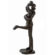 Kissing Iron Design Sculpture In Burnished Bronze