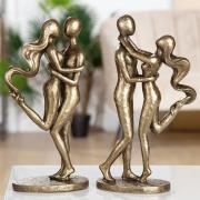 In Love Poly Set Of 2 Design Sculpture In Antique Brown