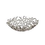 Twigs Aluminium Small Decorative Bowl In Antique Silver