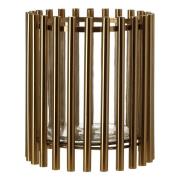 Martino Small Glass Candle Holder In Gold Steel Frame