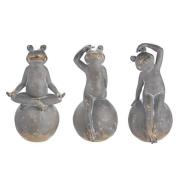 Frog Freddie Poly Set Of 3 Design Sculpture In Grey