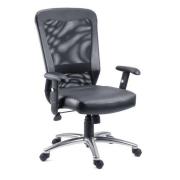 Belmar Leather Home And Office Chair With Chrome Legs In Black