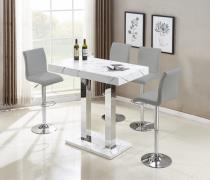 Caprice Vida Marble Effect Gloss Bar Table 4 Ripple Grey Stools