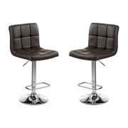 Baino Black Faux Leather Bar Chairs With Chrome Base In A Pair