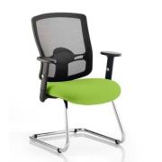 Portland Black Back Visitor Chair With Myrrh Green Seat