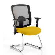 Portland Black Back Visitor Chair With Senna Yellow Seat