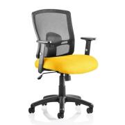 Portland Task Black Back Office Chair With Senna Yellow Seat