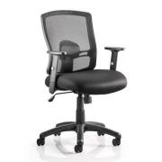 Portland Task Black Back Office Chair With Black Seat