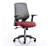 Relay Task Silver Back Office Chair With Ginseng Chilli Seat