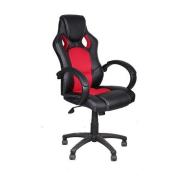 Dayton Faux Leather And Fabric Gaming Chair In Red And Black