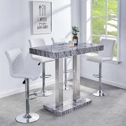 Caprice Melange Effect Bar Table With 4 Ripple White Stools