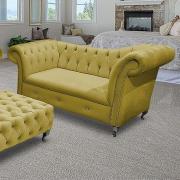 Izu Plush Velvet 2 Seater Sofa In Grass