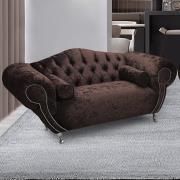 Huron Malta Plush Velour Fabric 2 Seater Sofa In Mushroom