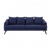 Myla 3 Seater Fabric Sofa In Navy Blue