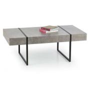 Sanyu Wooden Coffee Table With Metal Legs In Stone Effect