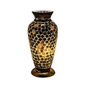 Apollo Mosaic Glass Vase Table Lamp In Black Tile