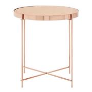 Alluras Small Pink Glass Side Table With Rose Gold Frame