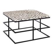 Orphee Square Wooden Coffee Table With Metal Frame In White