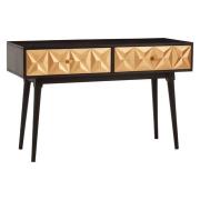 Horna Wooden Console Table With 2 Doors In Brown And Gold