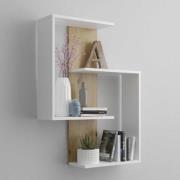 Corvus Wall Mounted Shelf In White And Artisan Oak