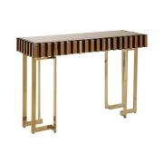 Montuno Wooden Console Table In Warm Metallic With 1 Drawer