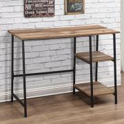 Urbana Wooden Laptop Desk With 2 Shelves In Rustic