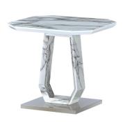 Wantu Marble Effect Glass Lamp Table