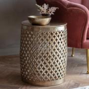 Khaliah Metal Round Side Table In Light Gold