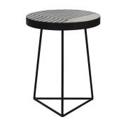 Algieba Triangular Wooden Side Table In Monochromatic Effect