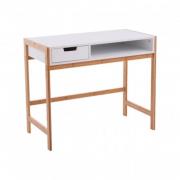 Rosta Wooden Computer Desk In White And Natural