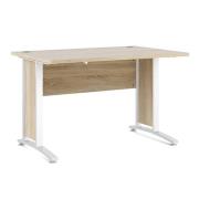 Prax 120cm Computer Desk In Oak With White Legs