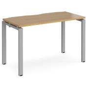 Arkos 1200mm Wooden Computer Desk In Oak With Silver Legs